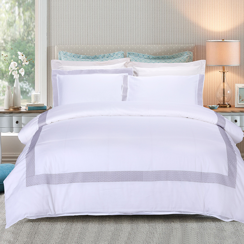 নতুন এমব্রয়ডারি ডিজাইন কাস্টম ফ্যাক্টরি ডিজাইন লাক্সারি হোটেল বেডিং সেট