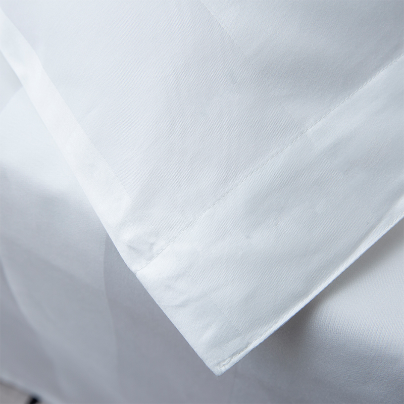 পাঁচতারা হোটেল বেডিং সেটের জন্য 7cm Sateen স্ট্রাইপ প্লেইন সাদা 750TC 100% তুলা পাঁচতারা হোটেল বেডিং সেটের জন্য 7cm Sateen স্ট্রাইপ প্লেইন সাদা 750TC 100% তুলা