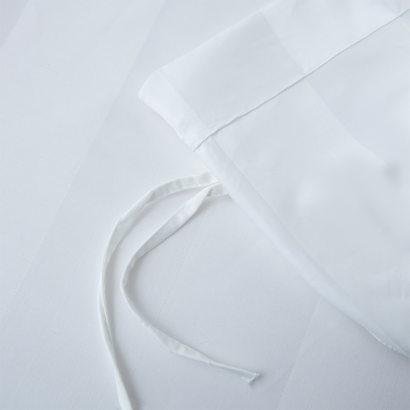 পাঁচতারা হোটেল বেডিং সেটের জন্য 7cm Sateen স্ট্রাইপ প্লেইন সাদা 750TC 100% তুলা পাঁচতারা হোটেল বেডিং সেটের জন্য 7cm Sateen স্ট্রাইপ প্লেইন সাদা 750TC 100% তুলা