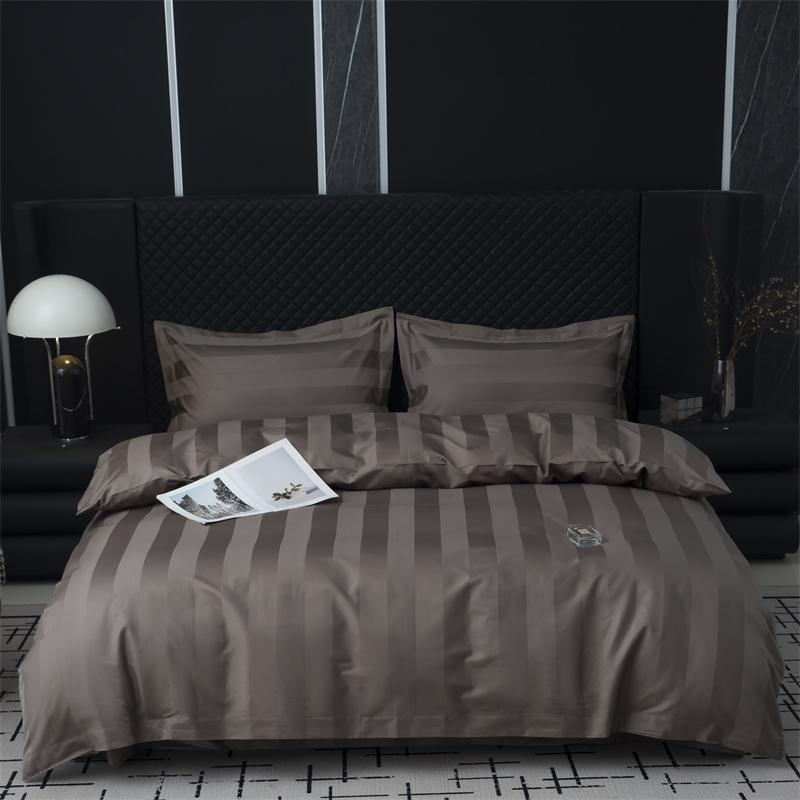 7cm Sateen স্ট্রাইপ 750TC কটন সাটিন বেডিং সেট
