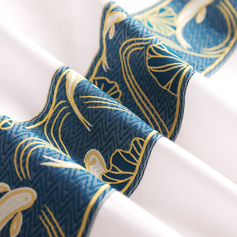 Jacquard টেপ সজ্জা কাস্টমাইজড 60S কটন হোটেল বেডিং সেট Jacquard টেপ সজ্জা কাস্টমাইজড 60S কটন হোটেল বেডিং সেট